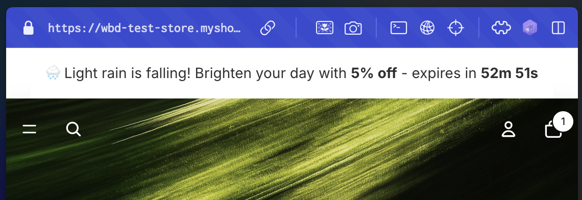 Weather discount banner example